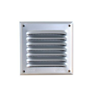 Grille de ventilation aluminium à visser carrée - persiennes avec moustiquaire - hauteur 100mm - largeur 100mm couleur Gris Nicoll | LM1010G