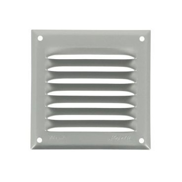 Grille de ventilation aluminium à visser carrée - persiennes avec moustiquaire - hauteur 100mm - largeur 100mm couleur Gris Nicoll | LM1010G