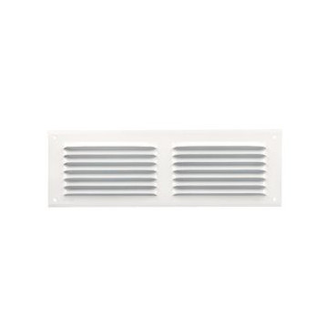 Grille de ventilation aluminium à visser rectangulaire horizontale - persiennes avec moustiquaire - hauteur 300mm - largeur 100mm couleur Blanc Nicoll | LM1030B