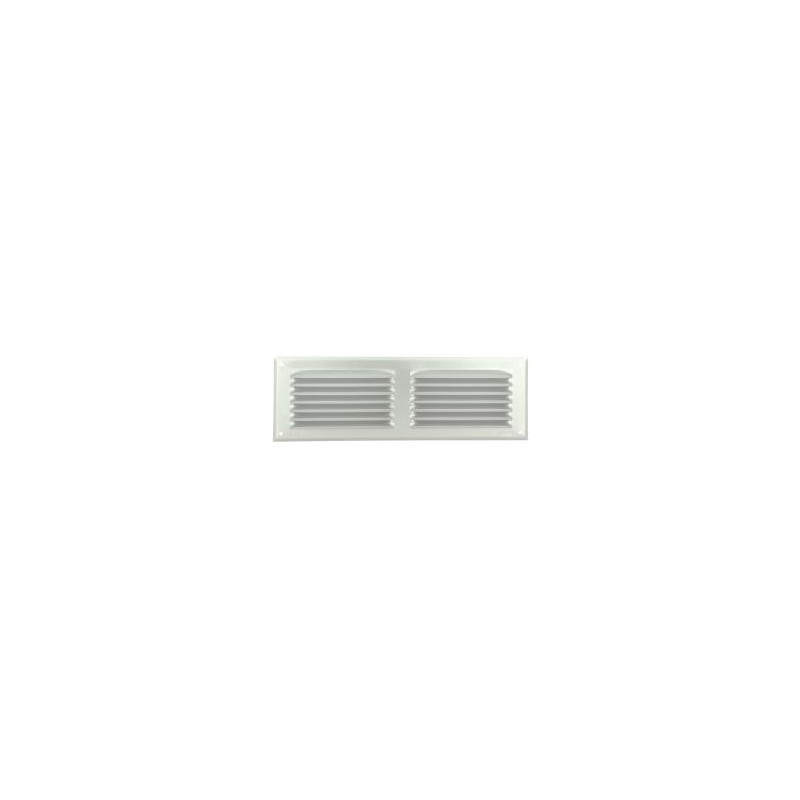 Grille de ventilation aluminium à visser rectangulaire horizontale -  persiennes avec moustiquaire - hauteur 300mm - largeur 100mm couleur Gris  Nicoll
