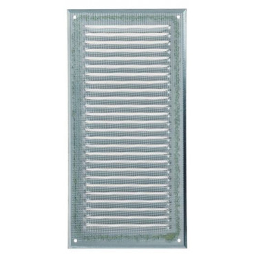 Grille de ventilation aluminium à visser rectangulaire verticale - persiennes avec moustiquaire - hauteur 300mm - largeur 150mm couleur Blanc Nicoll | LM3015B