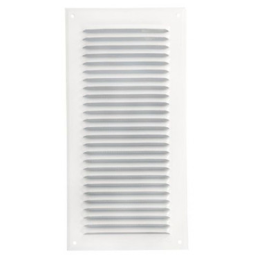 Grille de ventilation aluminium à visser rectangulaire verticale - persiennes avec moustiquaire - hauteur 300mm - largeur 150mm couleur Blanc Nicoll | LM3015B