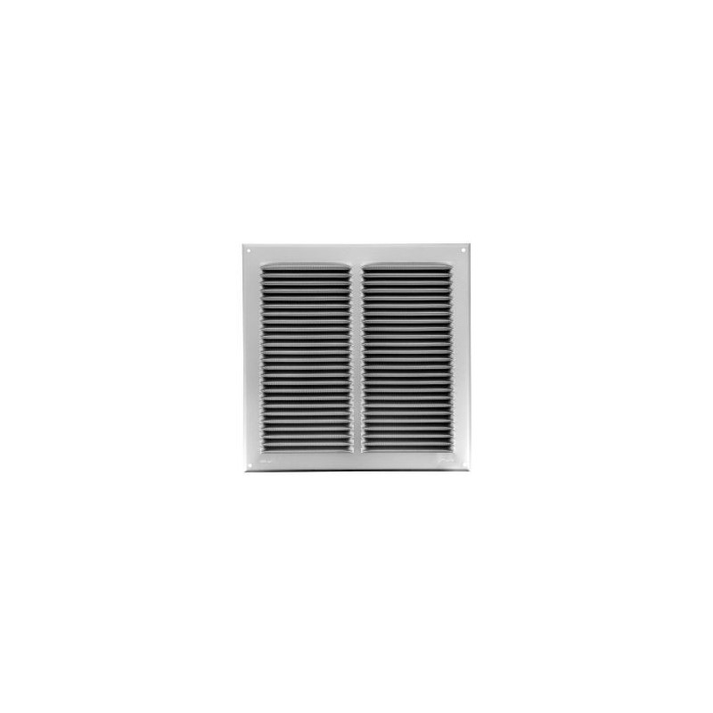 Grille de ventilation verticale Nicoll à persiennes avec moustiquaire -  Extérieur - 150 x 300 mm - Aluminium gris