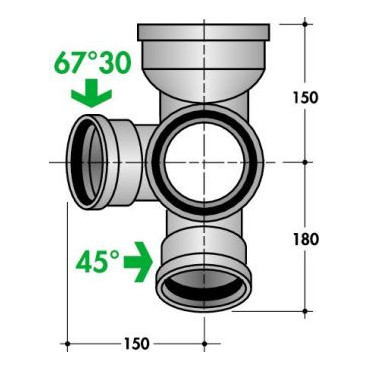 Culotte 2 WC diamètre Ø 100mm Nicoll | NAM69