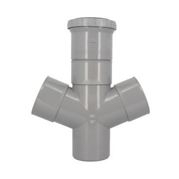 Culotte et embranchement double parallèle à joint de dilatation incorporé à 67'30° Mâle - Femelle diamètre Ø 100mm Nicoll | RMT16