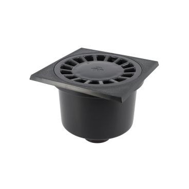 Siphon à grande garde d'eau sortie verticale diamètre Ø 50mm x 40mm x 139mm - largeur 150mm - longueur 150mm couleur Gris anthracite Nicoll | SC54