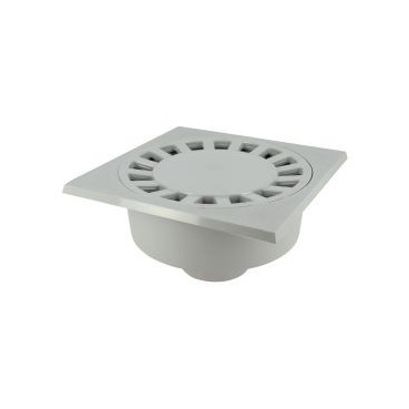 Siphon avec emboîture extérieure verticale diamètre Ø 90mm x 80mm x 229mm - largeur 250mm - longueur 250mm couleur Gris clair Nicoll | SC908G