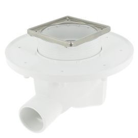 Siphon pour sols carrelés nouvelle génération avec grille et cadre inox 304 sortie horizontale diamètre Ø 40mm x 50mm - largeur 100mm - longueur 100mm Nicoll | SICAX10IH