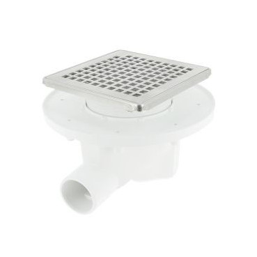 Siphon pour sols carrelés nouvelle génération avec grille et cadre inox 304 sortie horizontale diamètre Ø 40mm x 50mm - largeur 150mm - longueur 150mm Nicoll | SICAX15IHC