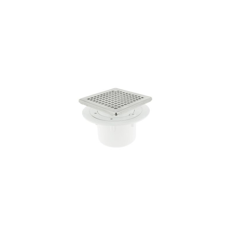 Siphon pour sols carrelés nouvelle génération avec grille et cadre inox 304 sortie verticale diamètre Ø 40mm x 50mm - largeur 150mm - longueur 150mm Nicoll | SICAX15IVC