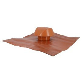 Chapeau de ventilation avec grande collerette d'étenchéité Atemax diamètre Ø 100mm - largeur 550mm - longueur 500mm couleur Rouge Terracotta Nicoll | VVF10T