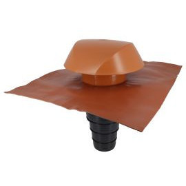 Chapeau de ventilation avec adaptateur tuile à douille Atemax diamètre Ø 160mm x 160mm - largeur 550mm - longueur 500mm couleur Rouge Terracotta Nicoll | VVMD16T