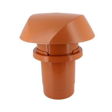 Chapeau avec adaptateur tuile à douille Atemax diamètre Ø 160mm x 150mm couleur Rouge Terracotta Nicoll | VVT16T