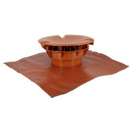 Chapeau aéraulique avec collerette d'étanchéité Atemax diamètre Ø 160mm - largeur 550mm - longueur 500mm couleur Rouge Terracotta Nicoll | VXE16T