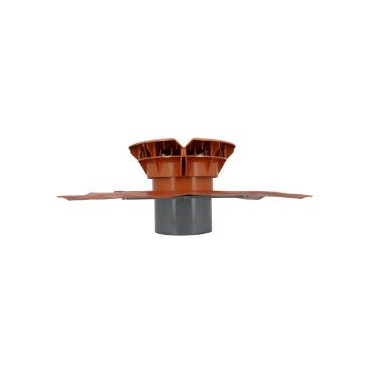 Chapeau aéraulique avec collerette d'étanchéité Atemax diamètre Ø 160mm - largeur 550mm - longueur 500mm couleur Rouge Terracotta Nicoll | VXE16T