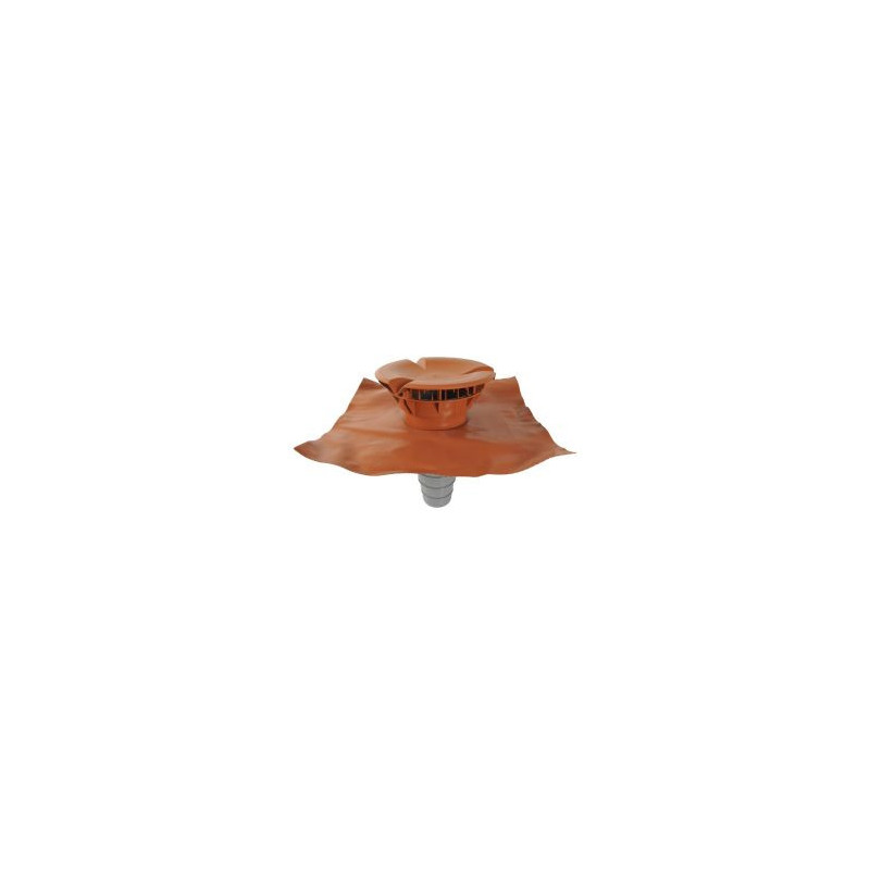 Chapeau aéraulique avec adaptateur tuile à douille Atemax diamètre Ø 160mm - largeur 550mm - longueur 500mm couleur Rouge Terracotta Nicoll | VXMD16T