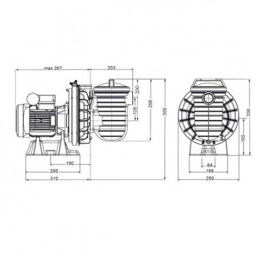 Pompe filtration Sta-Rite triphasée - LA STARITE - 0.75kW PENTAIR | P-STR-103E3