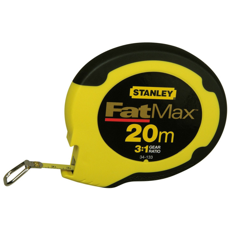 Mètre à ruban de chantier Stanley longue 20 x 10mm ruban inox FATMAX - largeur 18 cm - Hauteur 20 cm - longueur 5.4 cm | 0-34-133