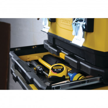 Servante à outils d'atelier bimatiere - 53 litres - largeur 389 mm - Hauteur 730 mm - longueur 568 mm Stanley | 1-95-621