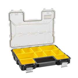 Organiseur Stanley étanche profondeur 64mm - 10 compartiments amovibles - FATMAX - largeur 7.4 cm - Hauteur 35.7 cm - longueur 44.6 cm | 1-97-517