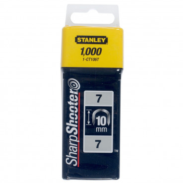 Agrafes cavaliers 10mm type 7 - boite de 1000 pièces Stanley | 1-CT106T