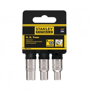 Jeu de douilles 1/4" 6 pans 5 - 6 - 7mm FATMAX - 3 pieces Stanley | FMMT17090-0