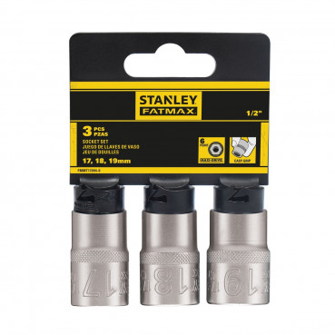 Jeu de douilles 1/2" 6 pans 17 - 18 - 19mm FATMAX - 3 pieces Stanley | FMMT17094-0