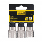 Image du produit : Jeu de douilles 1/2" 6 pans 21 - 22 - 24mm FATMAX - 3 pieces Stanley | FMMT17095-0