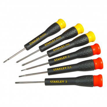 Micro tournevis de précision plat Stanley + phillips - jeu de 6 pièces | STHT0-62632