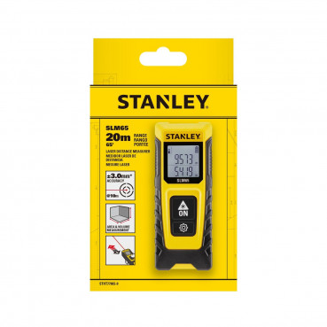 Mètre à ruban de chantier Stanley laser slm65 - 20 mètres - largeur 4 cm - Hauteur 12 cm - faisceau Faisceau rouge - longueur 2 cm | STHT77065-0