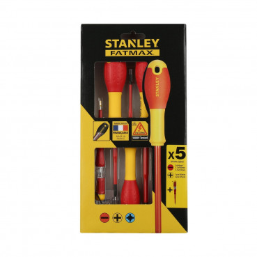 Jeu de 5 tournevis Stanley slim isoles 1000 Volts FATMAX électicien 3.5 x 75 - 5.5 x 150 - PH1 x100 - PH2 x 125 - testeur | XTHT0-62692