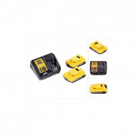 Pack 2 batteries Dewalt - XR - sans fil - 18 Volts - 2Ah li-ion + chargeur | DCB115D2-QW