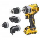 Image du produit : Perceuse visseuse Dewalt à têtes multiples - XR - sans fil - 12 Volts - 3Ah li-ion brushless | DCD703L2T-QW