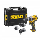 Image du produit : Perceuse visseuse Dewalt à têtes multiples - XR - sans fil - 12 Volts - brushless | DCD703NT-XJ