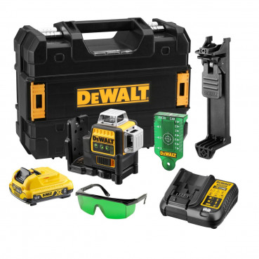 Laser Dewalt 3 x 360° 12 Volts - 2Ah li-ion - faisceaux verts - coffret | DCE089D1G-QW