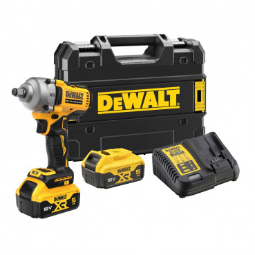 Boulonneuse à chocs Dewalt compacte 1/2" - XR - sans fil - 18 Volts - 5Ah li-ion brushless jonc de sécurité | DCF891P2T-QW