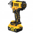 Image du produit : Boulonneuse à chocs Dewalt compacte 1/2" - XR - sans fil - 18 Volts - 5Ah li-ion brushless jonc de sécurité | DCF891P2T-QW