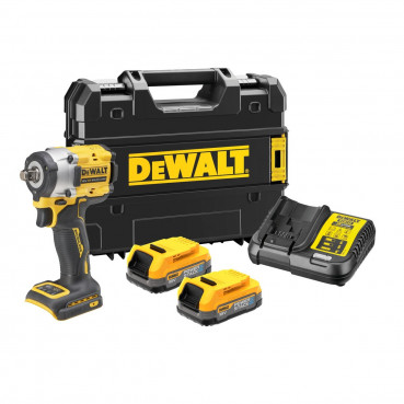 Boulonneuse à chocs Dewalt 1/2" - XR - sans fil - 18 Volts - 1,7Ah li-ion brushless - jonc de sécurité - powerstack | DCF921E2T-QW