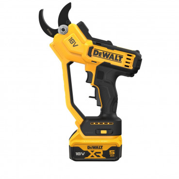 Sécateur électrique sans fil Dewalt 18 Volts pour la taille de fleurs, buissons, branches vignes et arbustes - coupe jusqu’à 38mm - livré avec une batterie 5Ah, et un chargeur | DCMPP568P1-QW