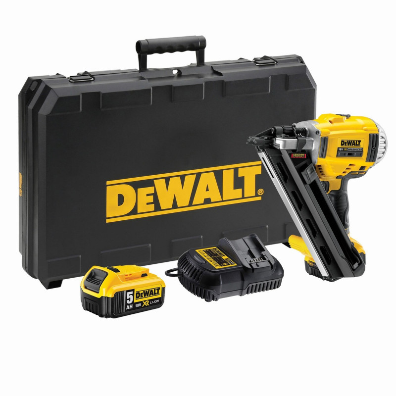 Cloueur de charpente Dewalt - XR - sans fil - 18 Volts - 5Ah li-ion brushless - 2 batteries Dewalt - coffret | DCN692P2-QW