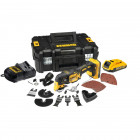 Image du produit : Multi-cutter Dewalt sans-fil découpeur-ponceur multifonctions18 Volts - 2Ah li-ion brushless - 32 accessoires - 2 batteries Dewalt - coffret TSTAK | DCS355D2-QW