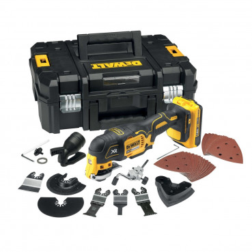 Multi-cutter Dewalt sans-fil découpeur-ponceur multifonctions18 Volts - 2Ah li-ion brushless - 32 accessoires - 2 batteries Dewalt - coffret TSTAK | DCS355D2-QW