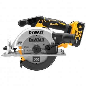 Scie circulaire Dewalt 165mm - XR - sans fil - 18 Volts - 2 batteries Dewalt 5Ah | DCS565P2-QW