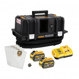 Aspirateur Dewalt TSTAK - XR - sans fil - Flexvolt 54 Volts - 2Ah li-ion brushless eau et poussières classe M | DCV586MT2-QW