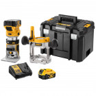 Image du produit : Affleureuse et défonceuse Dewalt - XR - sans fil - 18 Volts - 8mm (1/4") 2 x 5Ah li-ion brushless | DCW604P2-QW