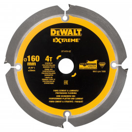 Lame Dewalt pour scie circulaire portative denture diamant, 160 x 20mm - 4 dents | DT1470-QZ