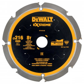 Lame Dewalt pour scie circulaire denture diamant, 216 x 30mm - 8 dents | DT1473-QZ