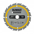 Image du produit : Lame Dewalt pour scie circulaire sans fil construction 165 x 20mm - 16 dents | DT1948-QZ