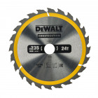 Image du produit : Lame Dewalt pour scie circulaire portative construction 235 x 30mm - 24 dents | DT1954-QZ