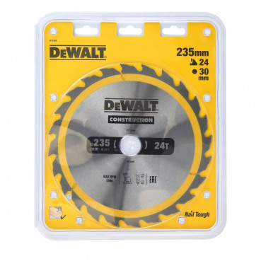 Lame Dewalt pour scie circulaire portative construction 235 x 30mm - 24 dents | DT1954-QZ